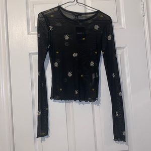 Daisy print long sleeve top